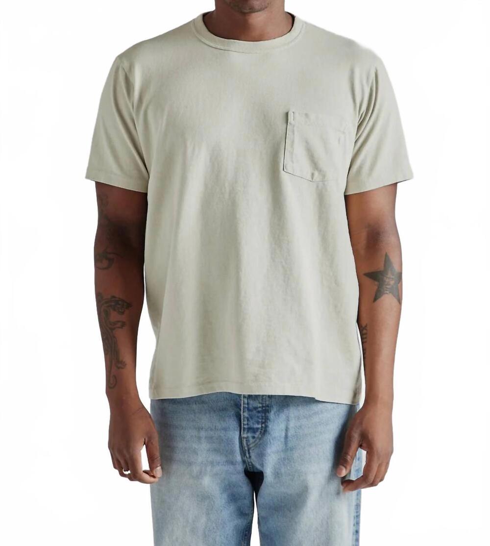 NEW VELVA SHEEN pigment dyed crew pocket tee in grey